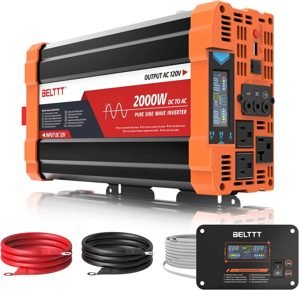 BELTTT 2000W pure sine wave inverter product photograph